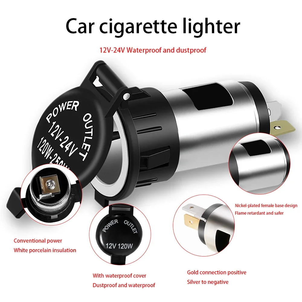DaierTek Universal 12V Auto Zigarettenanzünder Steckdose Adapter Stecker Steckdose für Motorräder Boote Traktor LKW Brandneu