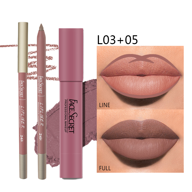 Impermeável Matte Lipstick Set, maquiagem de lábios de longa duração, renderização de cores suaves, cosméticos femininos