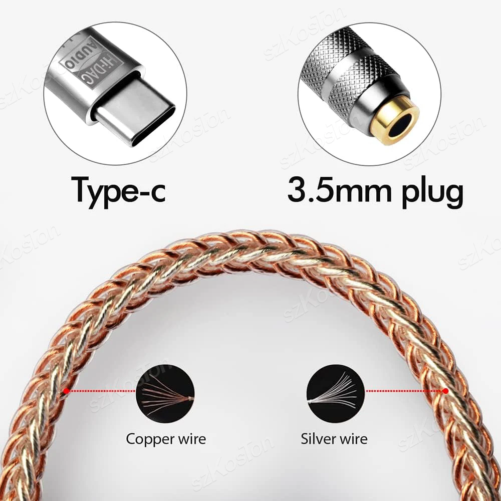 Type C to 3.5mm Audio Interface CB1200AU DAC HiFi Headphone Amplifier Audio Decoder IEM AMP Smartphone Adapter