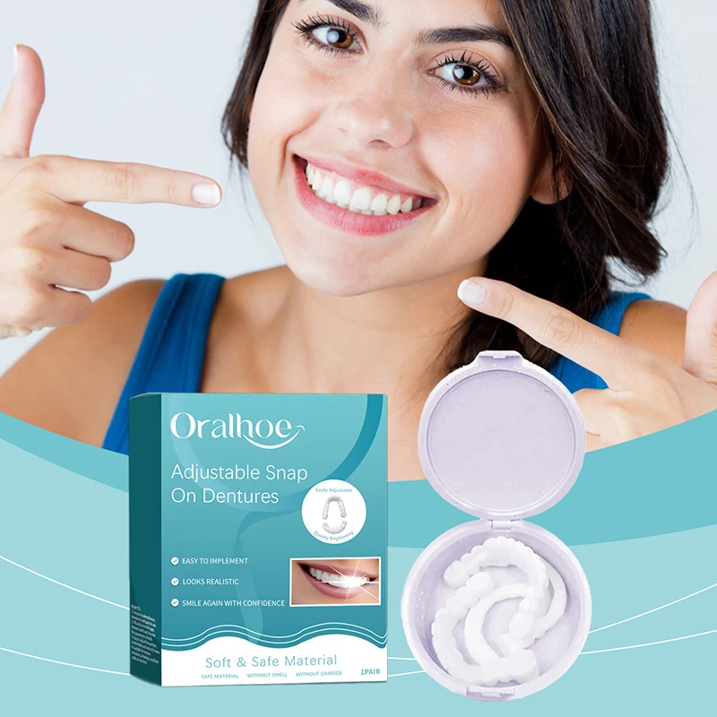 2025 Adult Adjustable Dentures Teeth Set Adjustable Snap-on Fake Teeth Portable Braces Decorate Gaps For Teeth Enhance Aesthetic