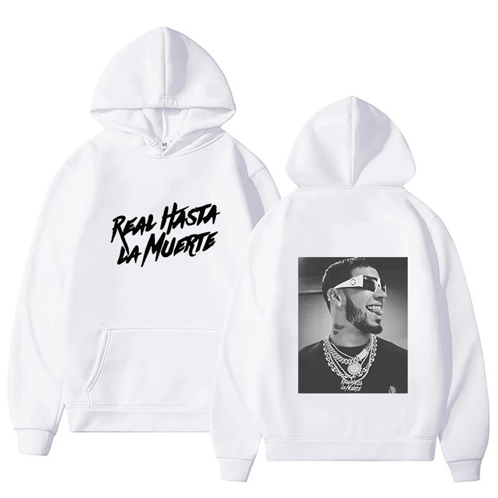 가을 양털 남성 후드 Anuel AA Real Hasta La Muerte 프린트 스웨트 streetwear 랩퍼 루스 풀오버 캐주얼 후드 탑