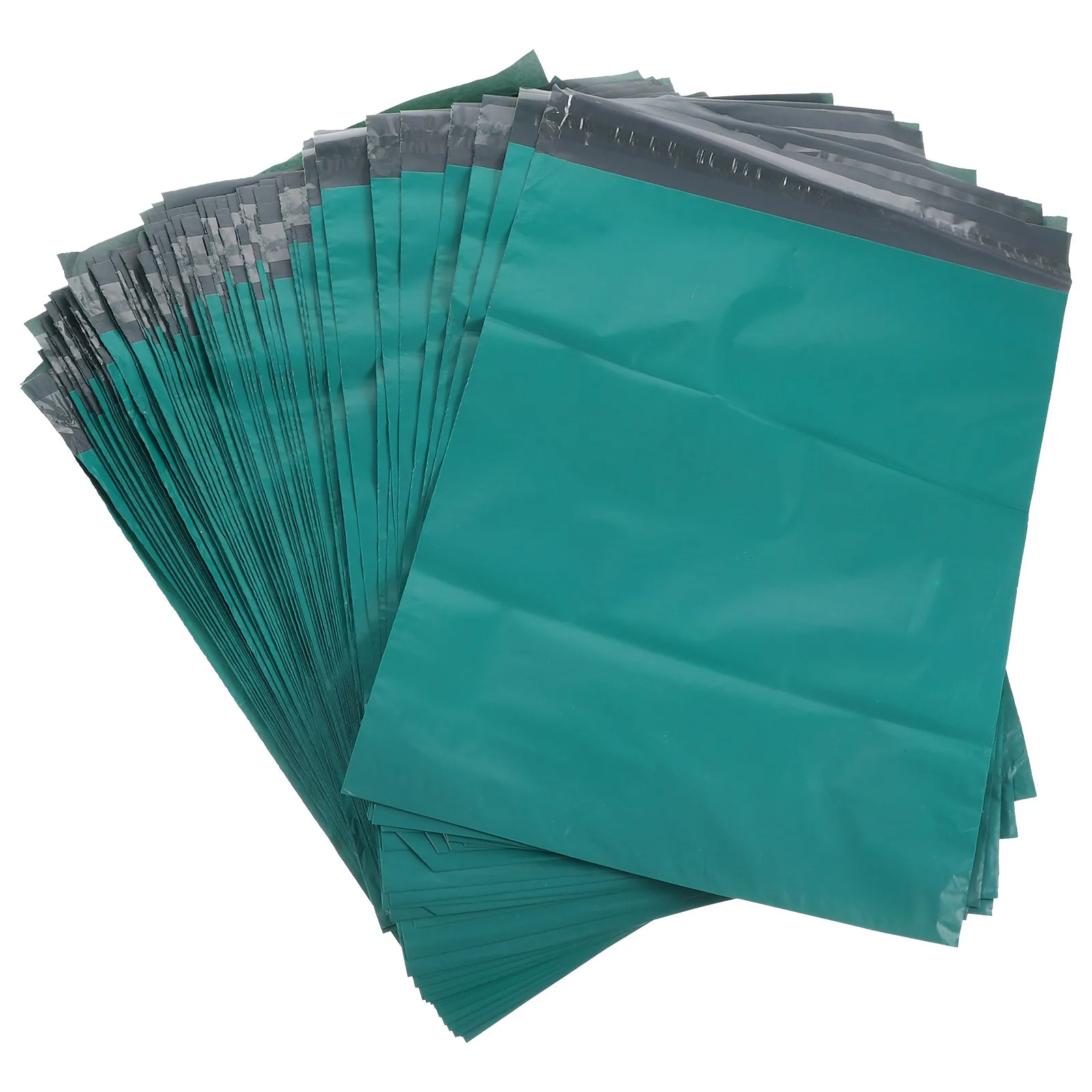 Nowe 100 szt. plastikowych zielonych toreb kurierskich do pakowania ekspresowego, grube, wodoodporne torby do wysyłki odzieży, samoprzylepne koperty.