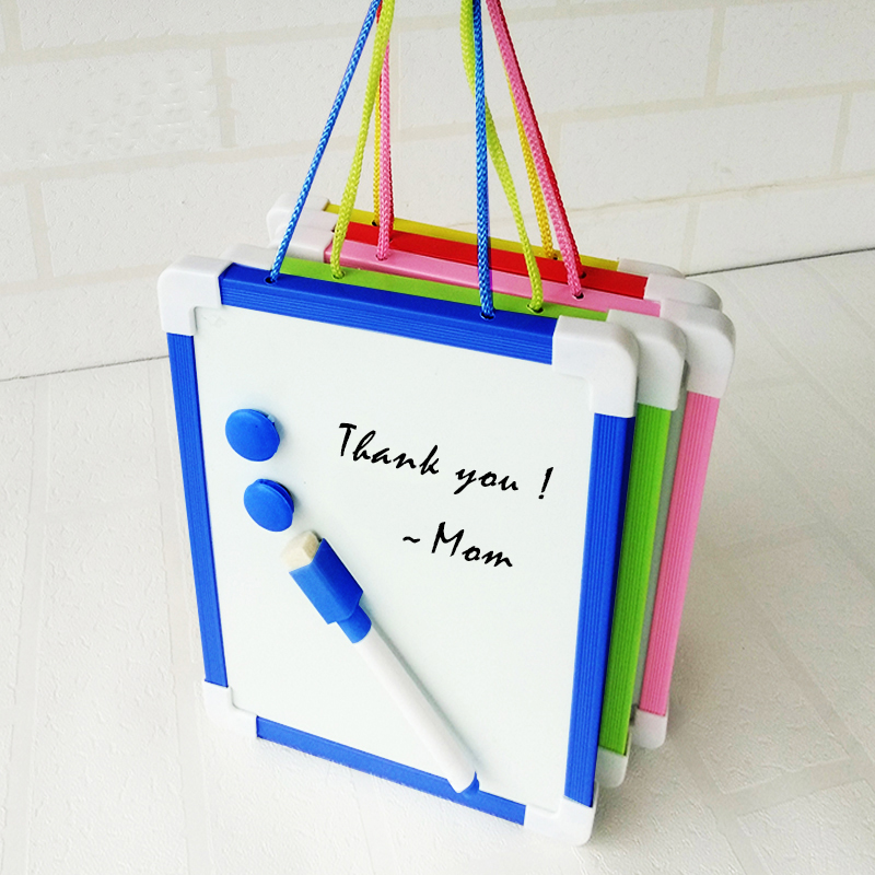 Quadro magnético Dry Wipe Board para crianças, mini desenho quadro branco, pequenas placas de apagamento com caneta, 5 cores Frame, 20,5*15,6 centímetros