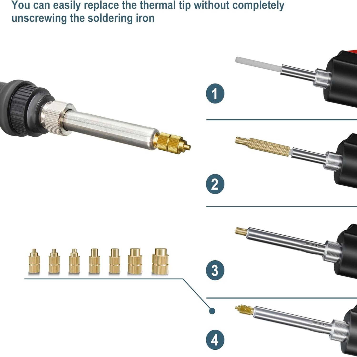 Heat Set Insert Soldering Iron Tip Head M2 M2.5 M3 M4 M5 M6 Hot Melt Insets Nut Brass Embedded Thread Insertion Kit With Solderi