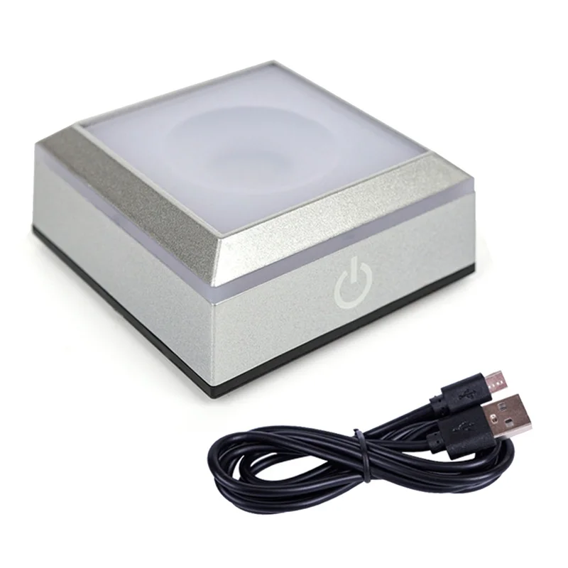 Présentoir Compatible en verre d'art en cristal, Base de lampe LED, boule de cristal tactile inductive