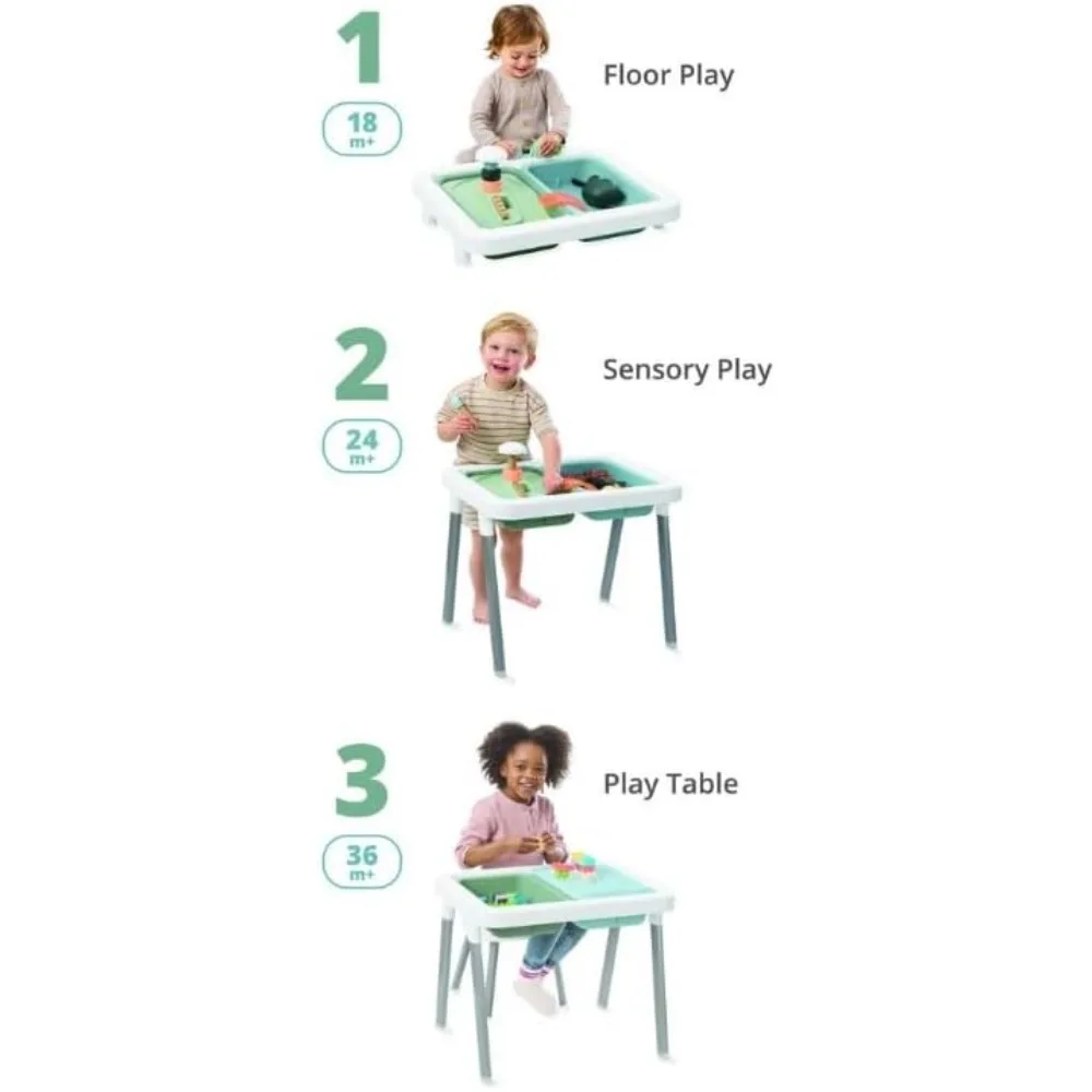 Skip Hop Discoverosity 3-in-1 Toddler Sensory Table with 13 Nature-Inspired Sensory Tools 8-Page Activity Guide 2 Bins and 2 Con