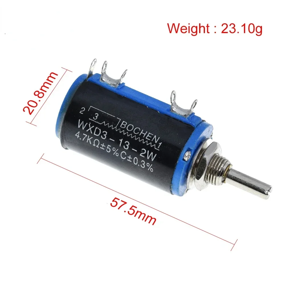 WXD3-13-2W 10K 100/220/470/680 Ohm WXD3-13 2W Wirewound Multi-Turn Potentiometer 1K 2.2K 4.7K 5.6K 6.8K 47K 100K Rotary Switch