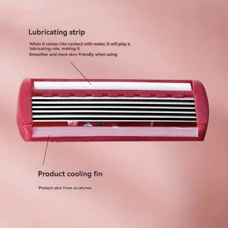 6-Layer Razor Head Manual Shaver , Stainless Steel Classic 6 Edge Blade Razor Safety Shaving Beard Moustache