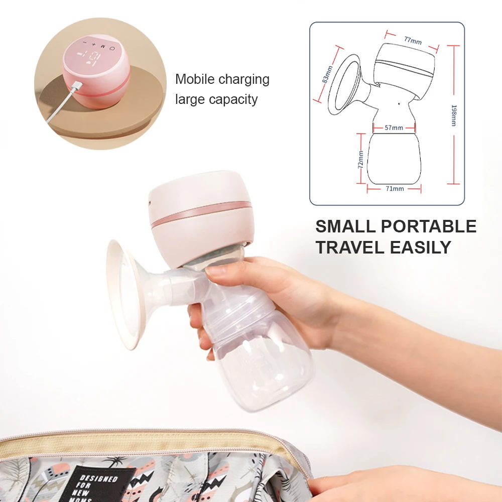 Extractor de leche eléctrico portátil, Extractor de leche silencioso, recargable por USB, ordeñador automático, comodidad para amamantar, sin BPA