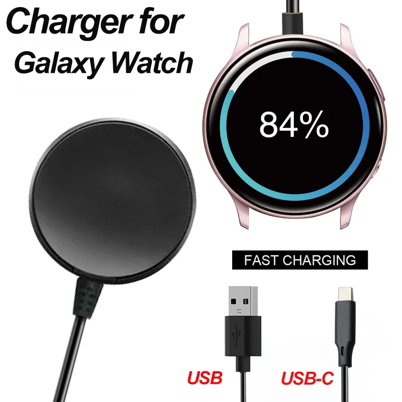 Carregador de cabo usb tipo c pd para samsung galaxy watch 6/5/pro/4/3 41mm 45mm ativo 2 40mm 44mm watch6 clássico 43mm 47mm 42mm 46mm