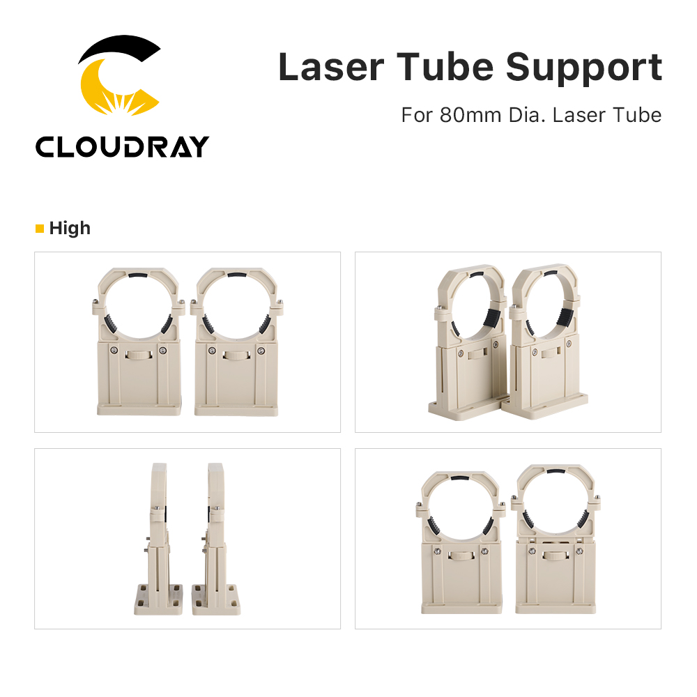 Держатель лазерной трубки Cloudray Co2, 2 шт./компл., гибкий пластик, 80 мм для станка для лазерной гравировки и резки 50-180 Вт