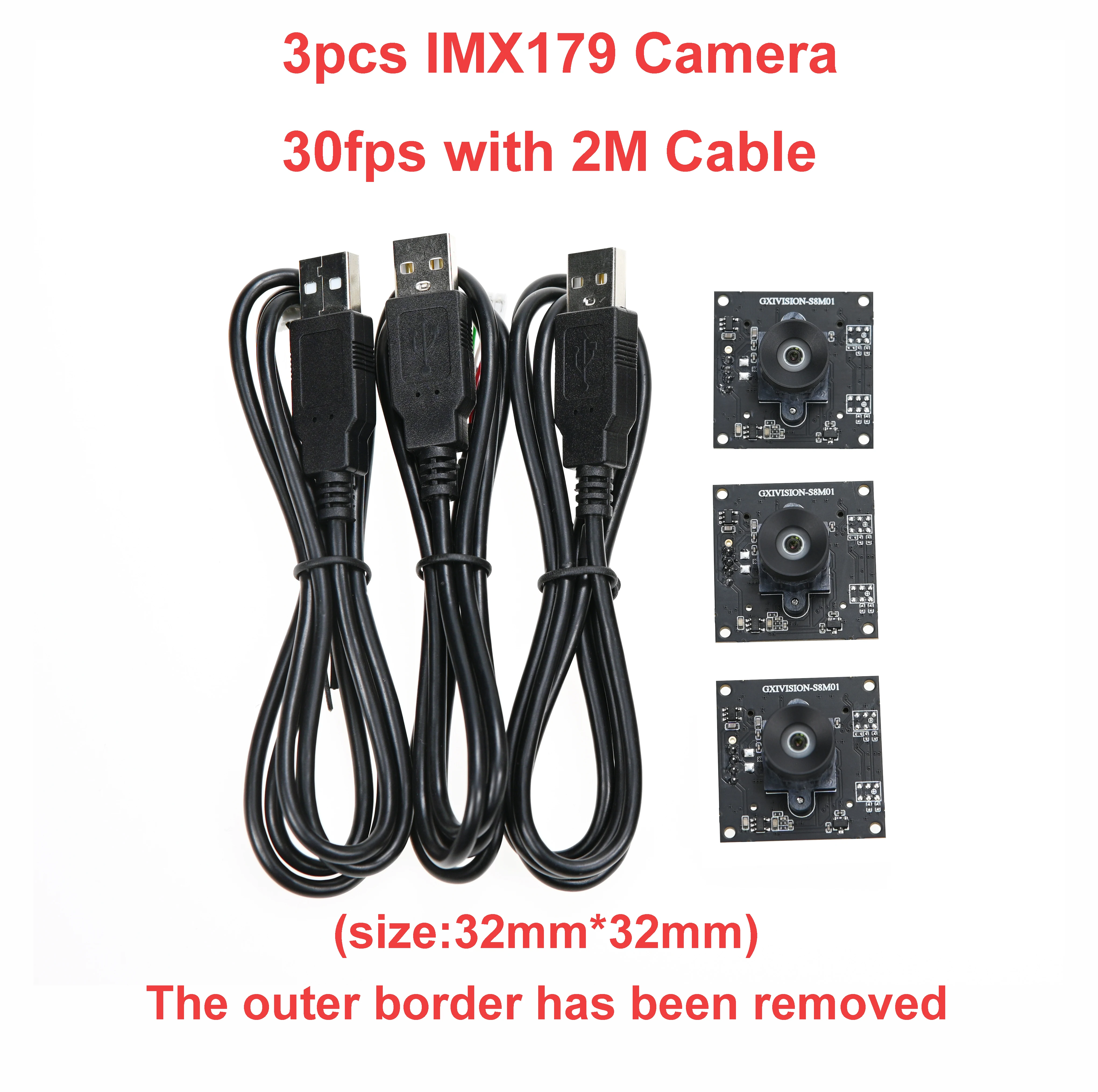 GXIVISION Módulo de cámara USB IMX179/OV2735/OV9732, 100 grados, 30fps, 2M, Cbale sin distorsión, cámara web Compatible con Autodarts.io, puntuación
