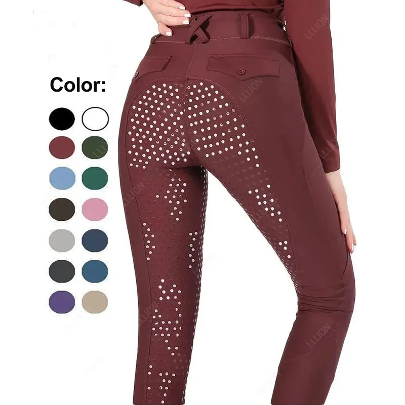 MXLLINA Pantaloni equestri da donna Leggings da equitazione in silicone Collant a cavallo Pantaloni da equitazione Abbigliamento da equitazione femminile