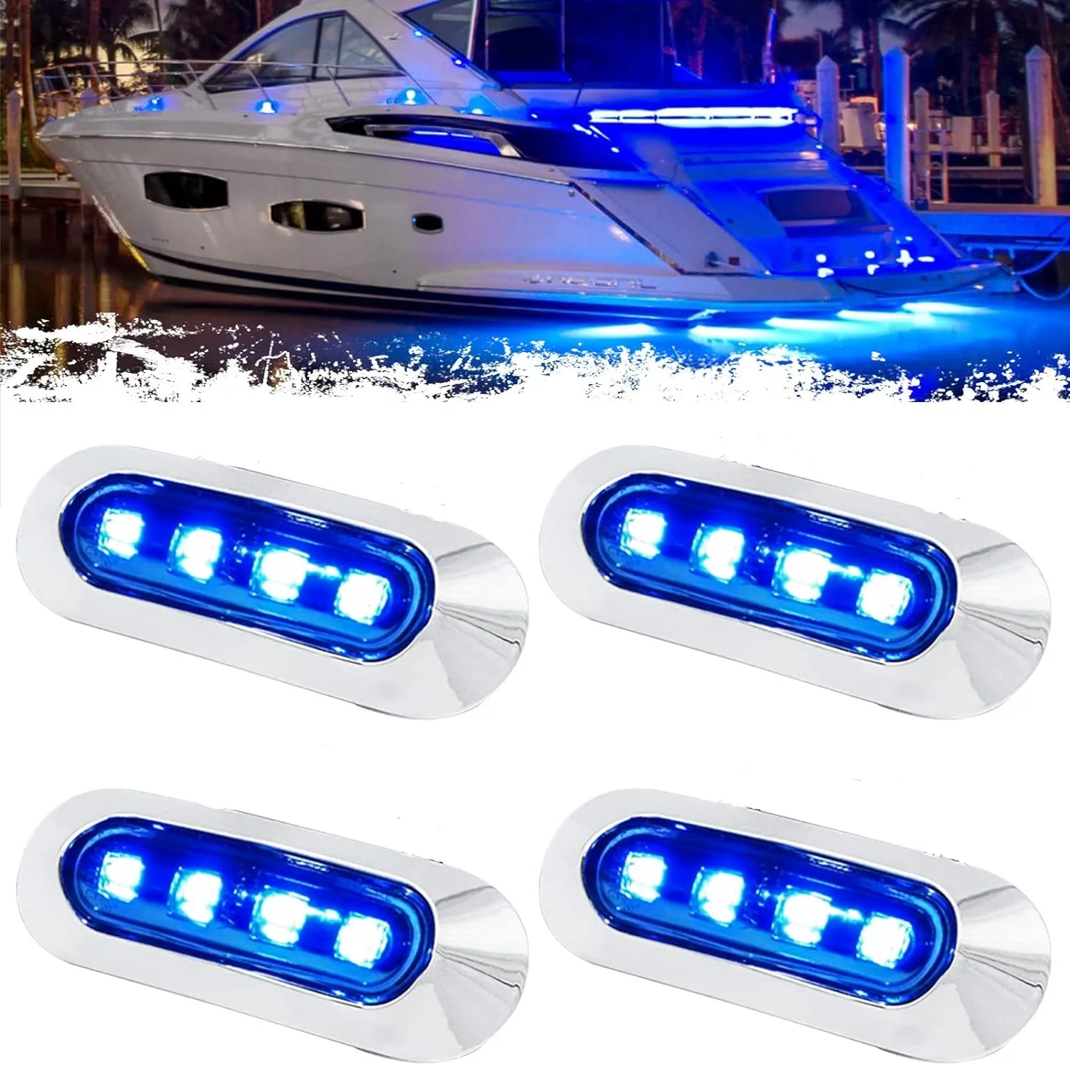 Luzes de navegação para barco, led, arco, popa, luz de tira marinha, à prova d'água, para iate, caiaque, pesca, pontão, veleiro, baixo