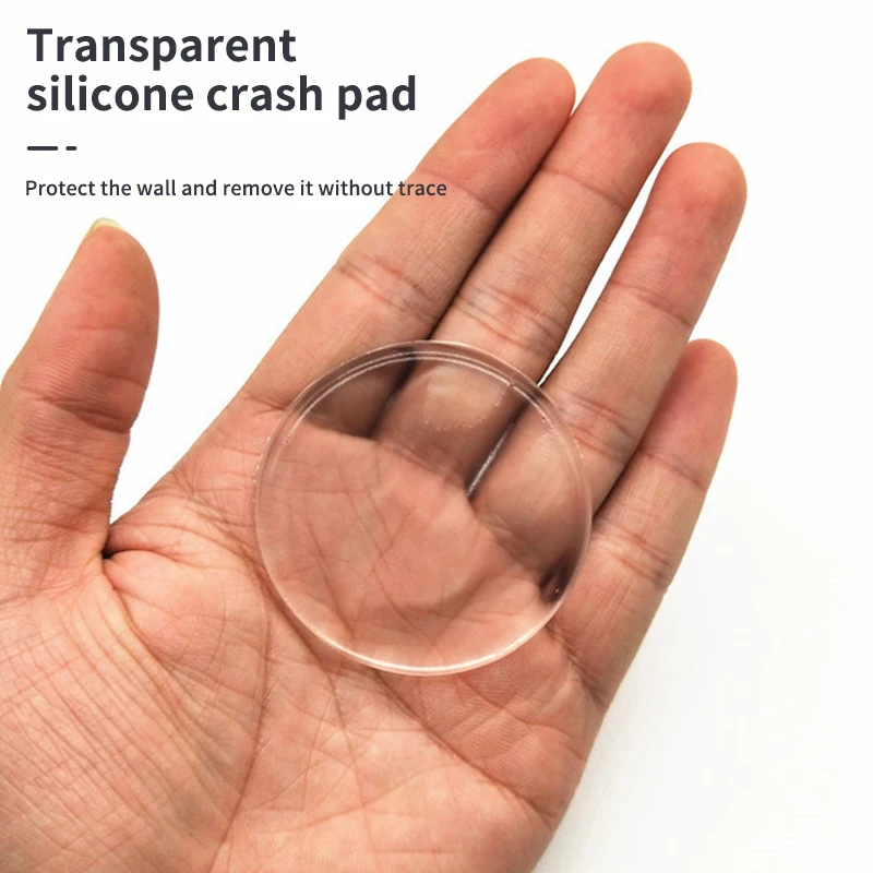 6 Stück Türgriff-Stoßstangenpolster, selbstklebend, transparent, Silikon, Wandschutz, Anti-Bump, waschbar, wiederverwendbar, runder Türstopper