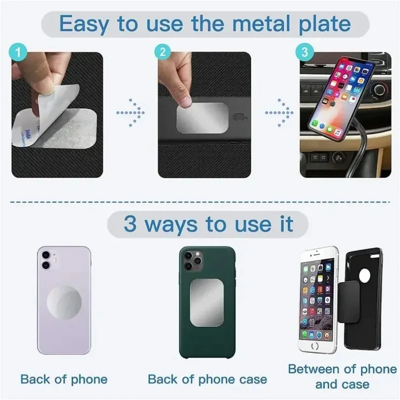 Piastra metallica magnetica per supporto per telefono per auto Supporto universale per adesivo per disco in lamiera di ferro Supporto magnetico per telefono cellulare per iPhone