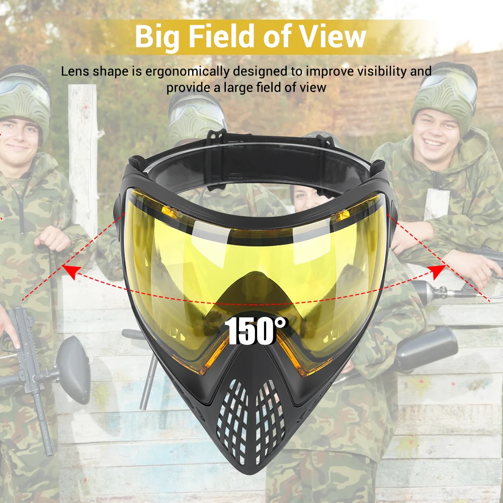 FMA Paintball Airsoft Full Face Mask Anti-Fog Goggle F1 Single Layer เลนส์หน้ากากป้องกัน CS การล่าสัตว์ Paintball หน้ากากป้องกัน