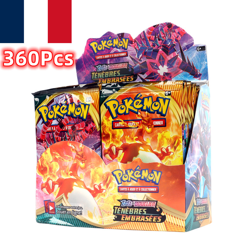 Versão francesa Pokémon TCG: Espada e Escudo Escuridão Ablaze Booster Box Cartões Pokémon 36 Pack Box