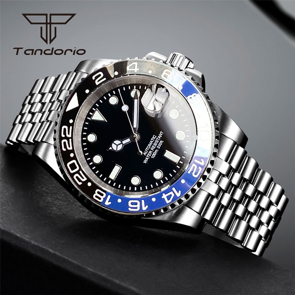 Tandorio NH35A Datum Edelstahl 40mm Dive Automatik Herrenuhr Saphirglas Drehbare Lünette Leuchtende mechanische Armbanduhr