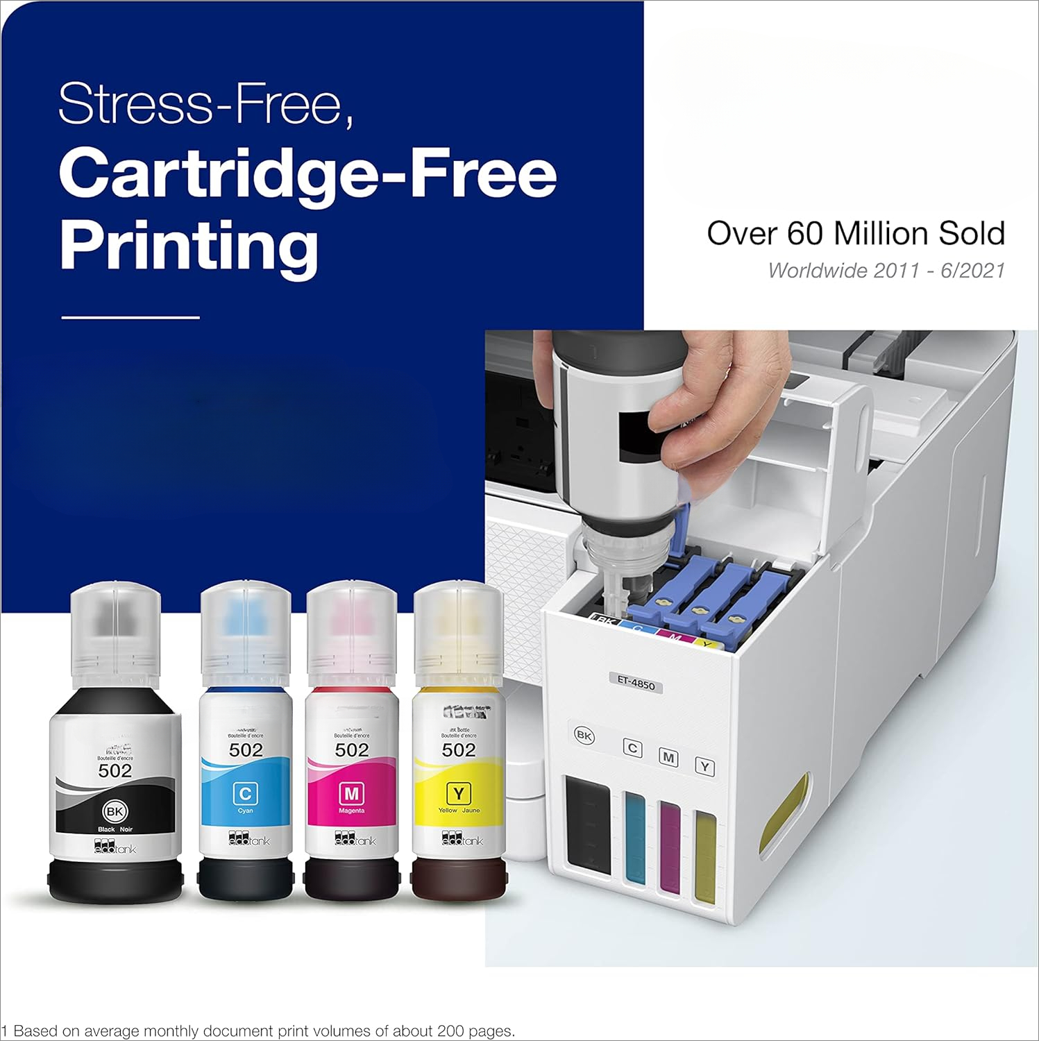 EcoTank ET-4850 Wireless All-in-One Cartridge-Free Supertank Printer with Scanner, Copier, Fax, ADF and Ethernet – The Per