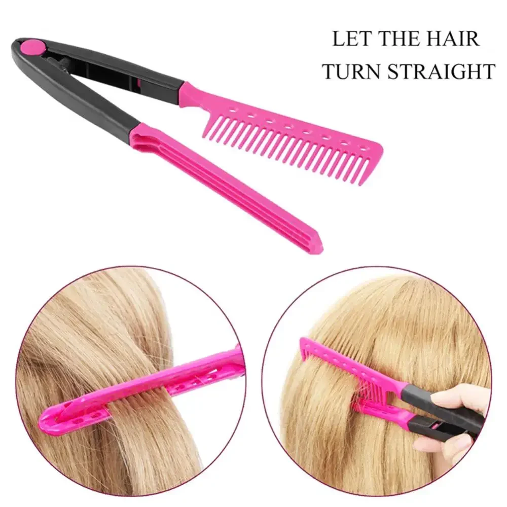 1 pçs dobrável tipo v alisador de cabelo escova diy ferramenta cabeleireiro pentes estilo cabelo natural curling pente cabelo