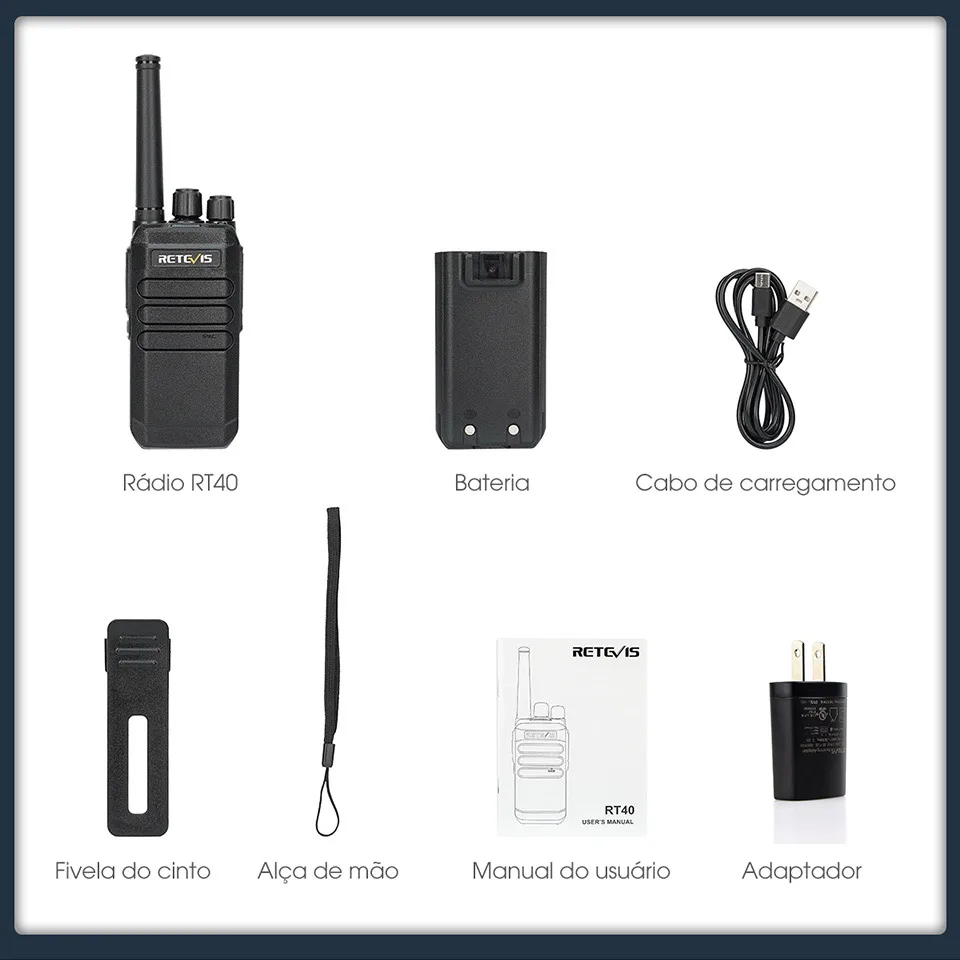 Retevis RT40 DMR Digital Licença-Free Walkie Talkie PMR446 Analógico Walkie-talkie 1 ou 2 Pcs Rádio bidirecional portátil para segurança