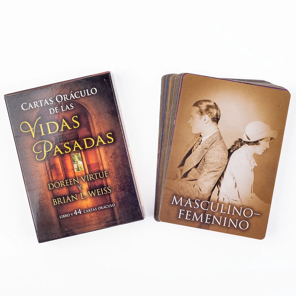 Past Life Oracle Cards A 44-Tarot-Spanische Version Divination Edition FortuneTelling Deck Board Playing Games 10,3 * 7,4 cm