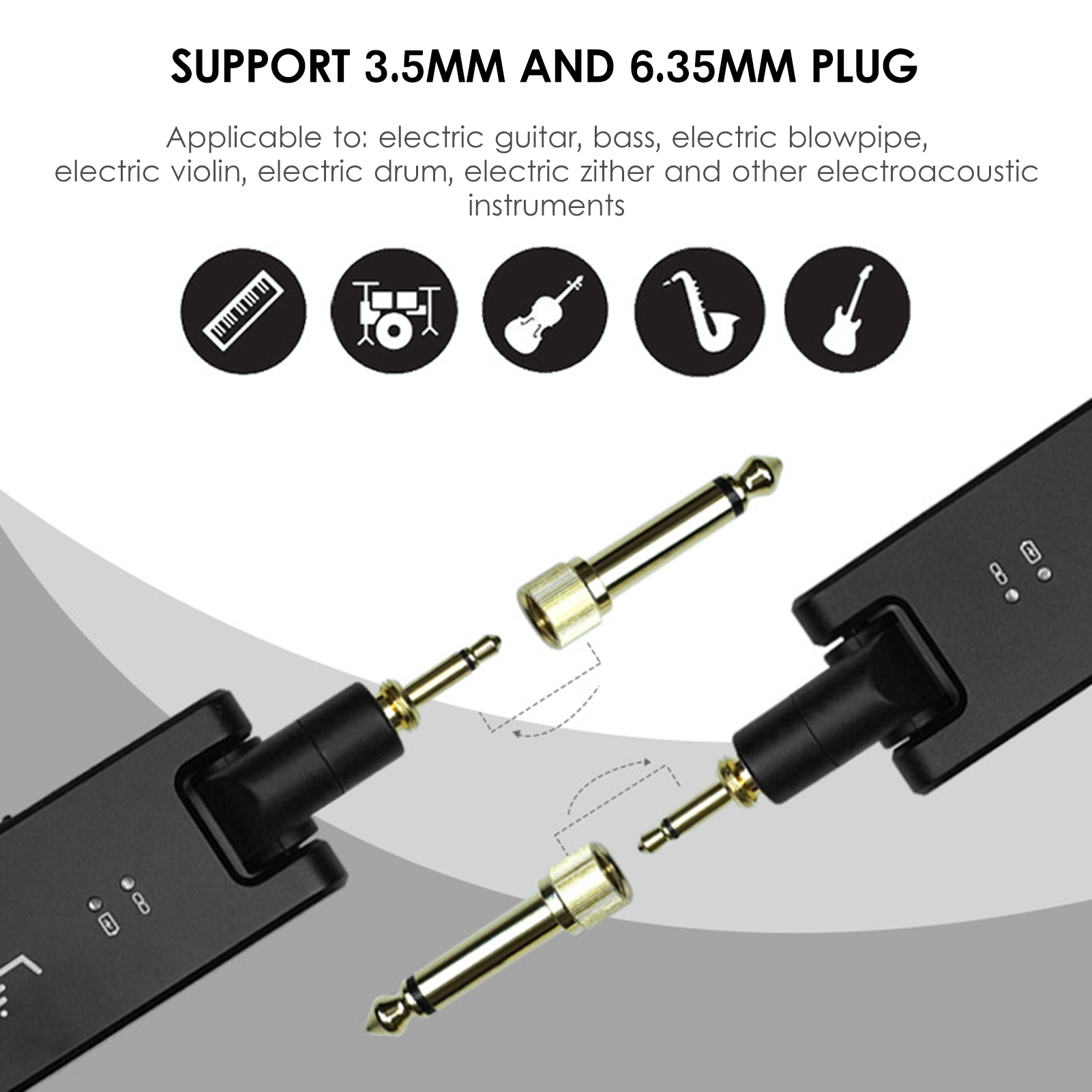 M-vave 2,4 G kabelloses Gitarrensystem WP-8 Gitarrensender Empfänger 2-in-1-Stecker 4 Kanäle kabellose Gitarre mit wiederaufladbarer Box