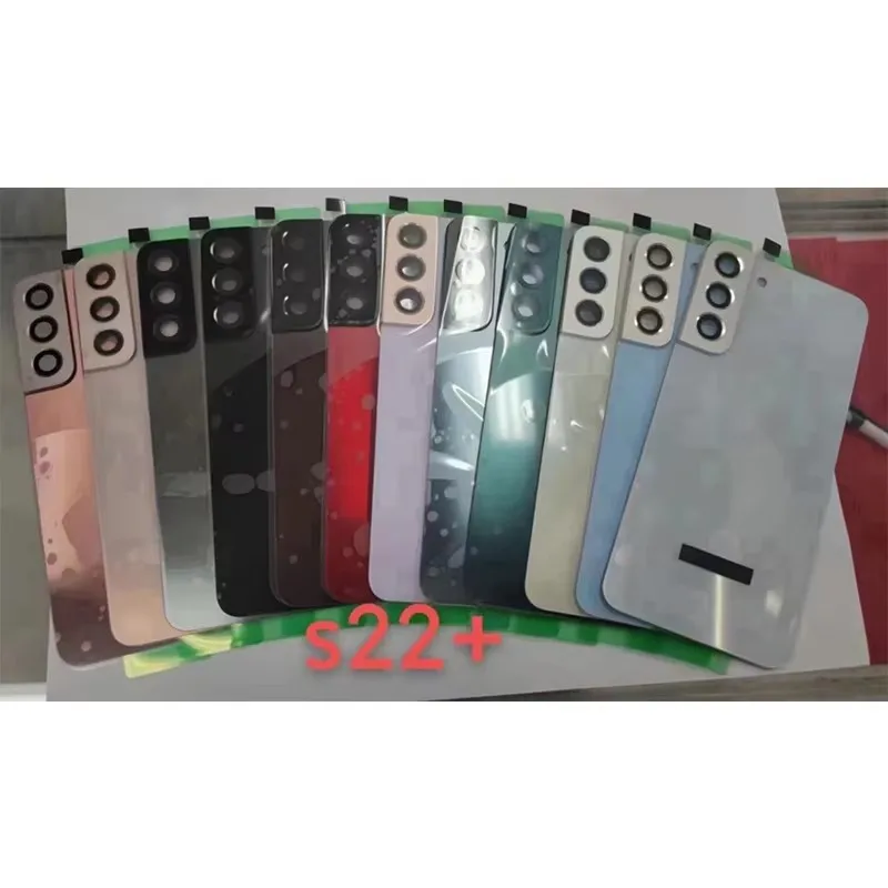 삼성 갤럭시 S22 울트라 S908 S22 S22 플러스 유리 배터리 커버 교체 후면 도어 하우징 패널 케이스 카메라 렌즈 부품