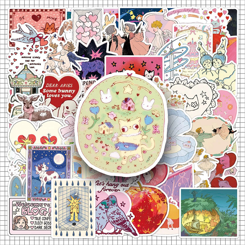 10/30/50 pçs estilo conto de fadas graffiti adesivos kawaii menina dos desenhos animados decoração decalques diy mala portátil telefone bicicleta ins adesivo