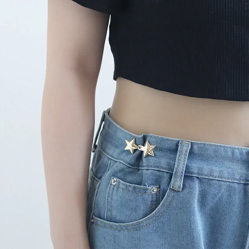 Ceinture étoile mentale réglable sans couture, Invisible, boucle en jean, outil de serrage de la taille, accessoire de décoration de luxe à la mode