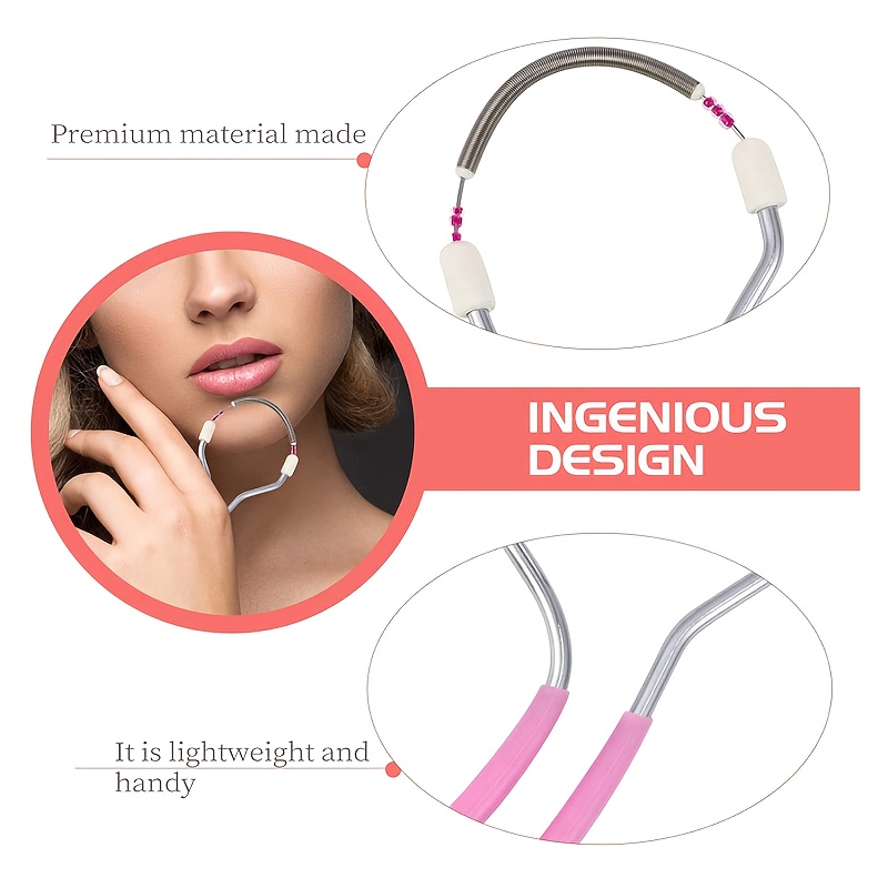 1 depiladora facial para mujeres, elimina el cabello no deseado en la parte superior del labio, la barbilla, la cara, depiladora portátil con rodillo de resorte para un suave