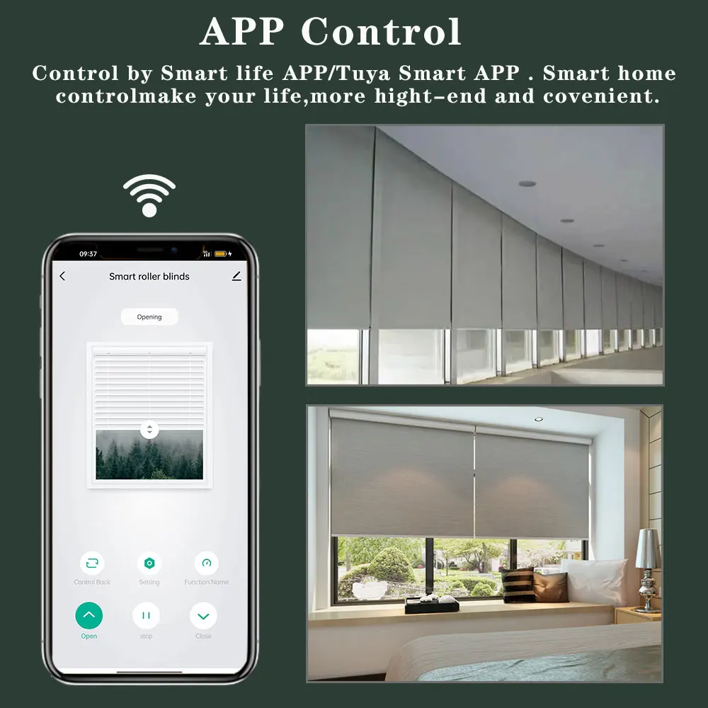 WiFi Mini Motorize Roller Blind มอเตอร์ 25 มม.Tuya Smartlife Ap ชัตเตอร์ Shade เครื่องยนต์ 38 Tubular Voice สมาร์ทควบคุม Home Automation