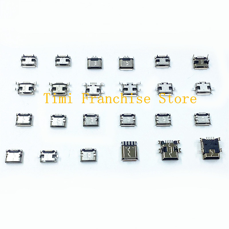 240PCS Box 24 Value 24 Models Micro usb Kit cable 5Pin Jack Connector Socket Usb Connectors Set Kit For MP3 MP4 MP5