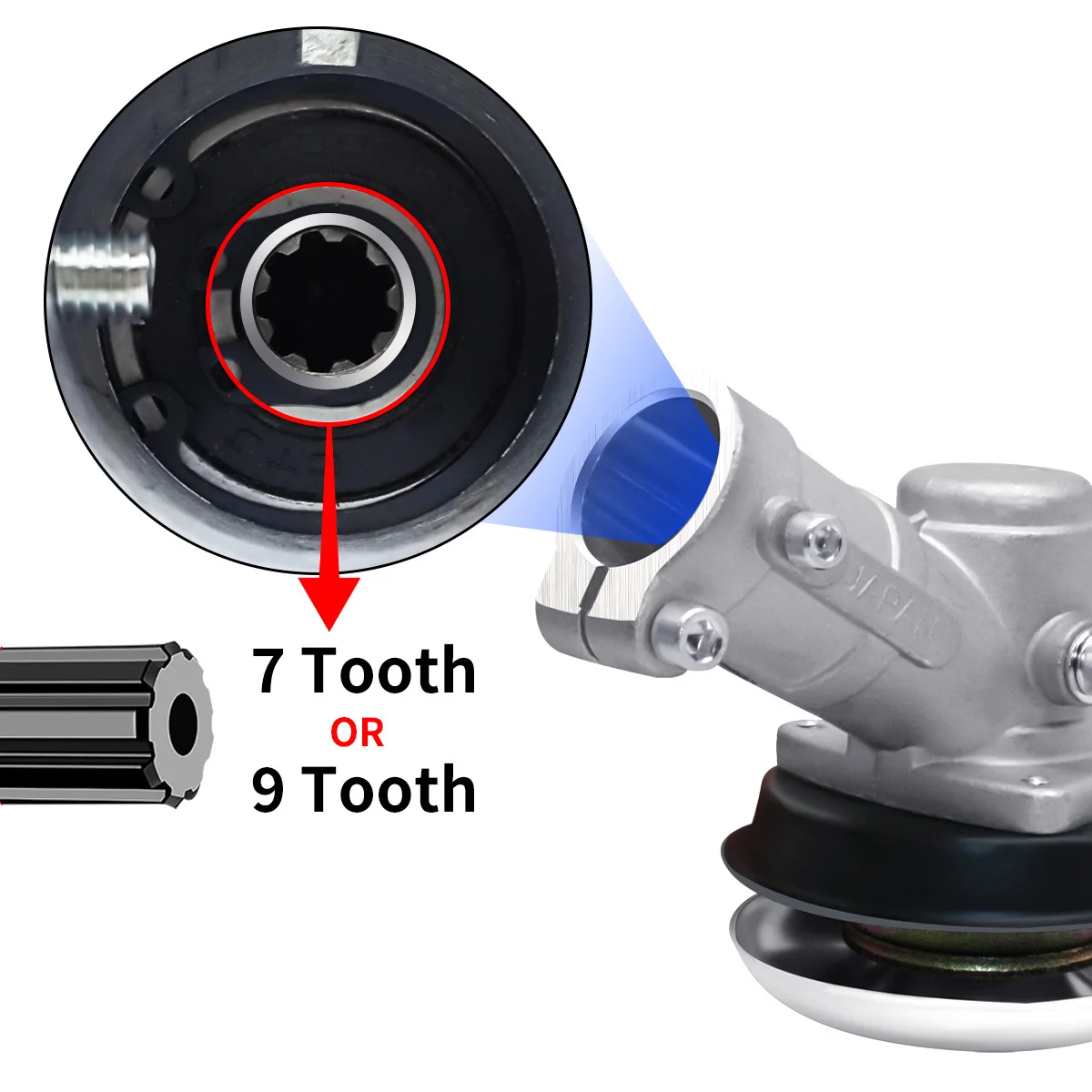 26mm/28mm 7/9 Denti Trimmer Gearbox Gearhead Decespugliatore Tagliaerba Sostituire Gear Head Tosaerba Parti Attrezzo da giardinaggio