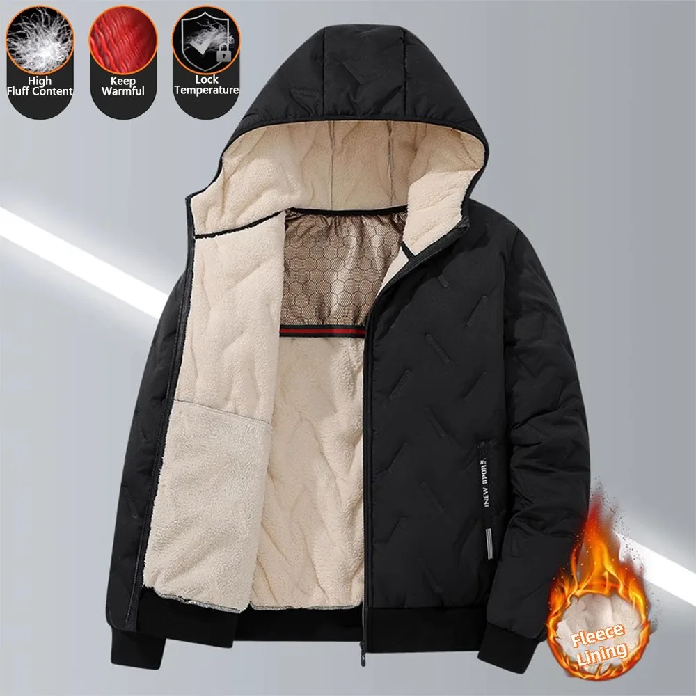 Herren Kapuze Parka Freizeit mäntel für Männer Herbst Winter warme wind dichte gepolsterte Jacke Outdoor Ski Fleece Futter Parkas männlich