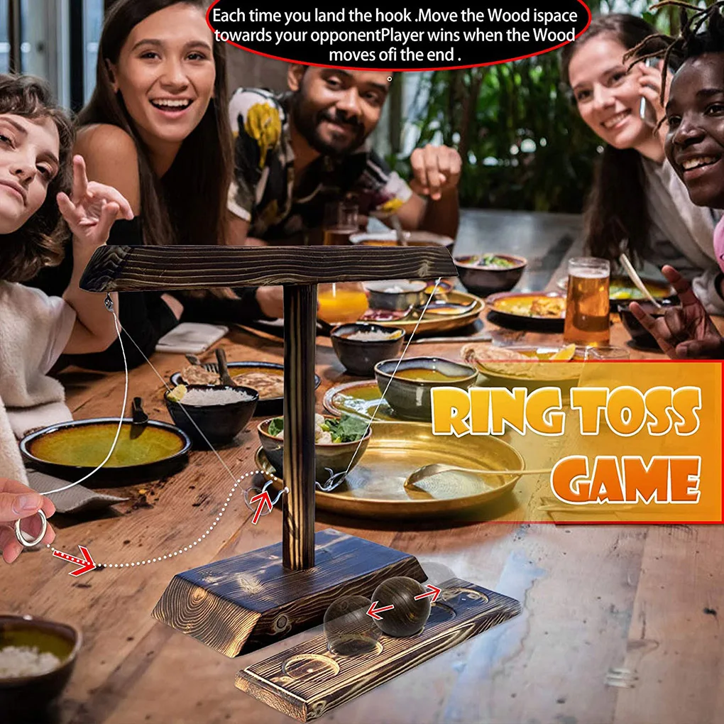 Montessori ของเล่นแหวน Toss ดื่มเกมรัสเซีย Turntable Shot Glass เกมของเล่นแหวน Toss Hooks Fast-paced Interactive เกม