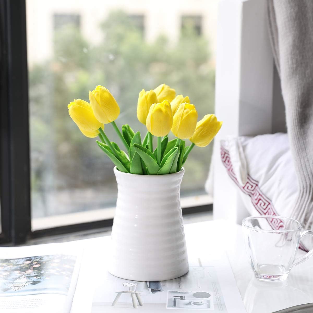 10Pcs Artificial Flower Realistic Touch Tulip for Scrapbooking Vase Home Decor Wedding Garden Arch Garland  Mother's Day Bouquet