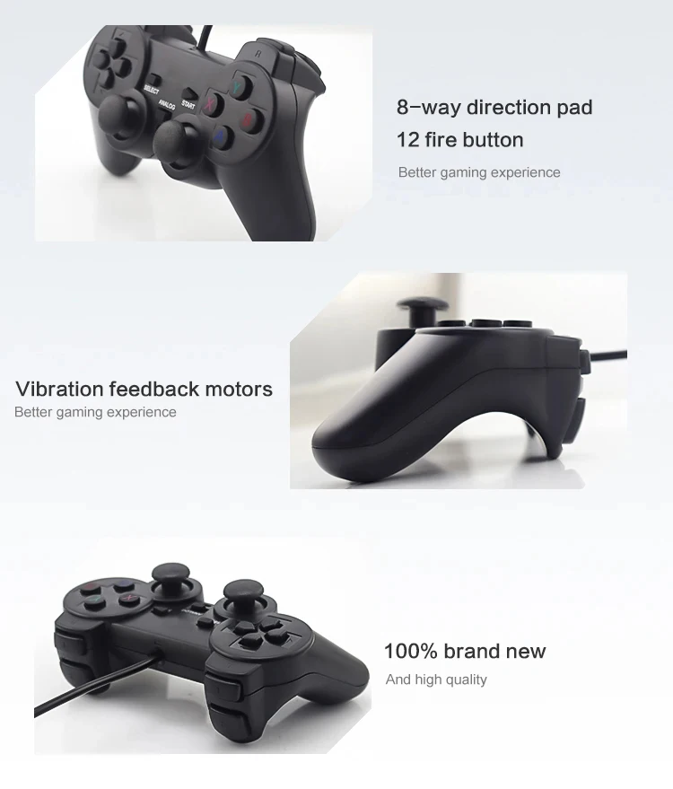 DATA FROG Vibration Joystick Wired USB PC Controller Für PC Computer Laptop Für WinXP/Win7/Win8/Win10 Für Vista Schwarz Gamepad