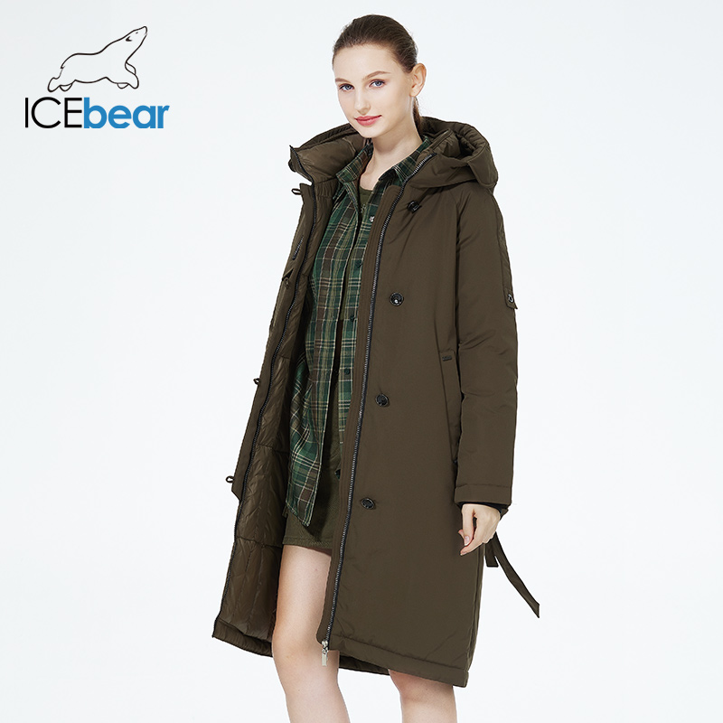 Eisbär neue Winter Damen jacke mit Kapuze warmer verdickter Mantel wind dichter Parka mit Gürtel gwd22599i
