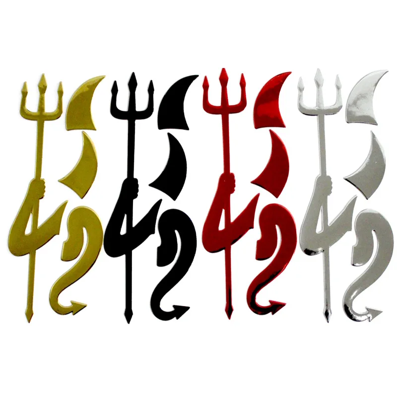 車小悪魔パターン悪魔ホーンステッカー 3d 反射デカール防水シュコダオクタマツダアウディルノーメガーヌゴルフ