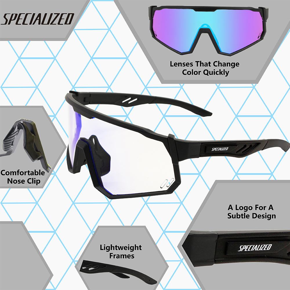 SPECIAUZED Photochromic ขี่จักรยานแว่นตาผู้ชายจักรยานเสือภูเขาแว่นตากันแดดผู้หญิง MTB กีฬาแว่นตาจักรยานไตรกีฬาวิ่ง
