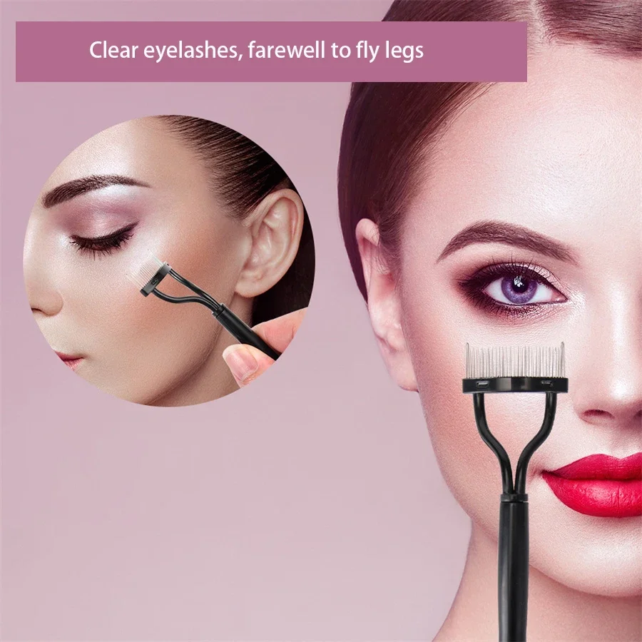 1/4pcs Dual Color Handle Curling Eyelash Clip Artificial Eyelash Assistant Eyebrow Trimmer Steel Needle Portable