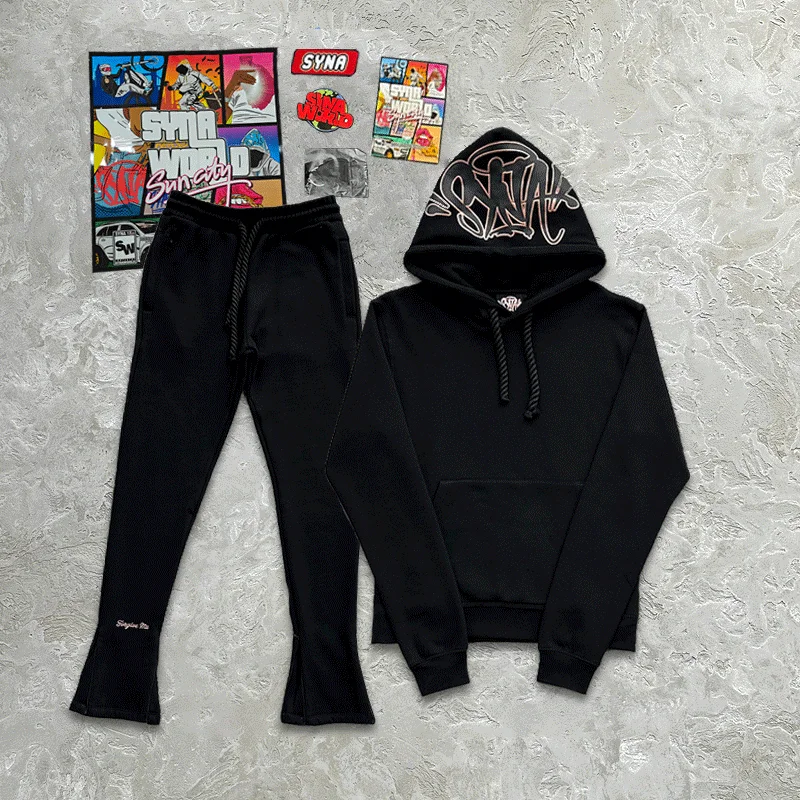 Moda Reino Unido ropa de estilo callejero y2k Hip Hop hombres/mujeres pulóver Tops/pantalones largos Casual jogging chándal sudaderas con capucha pantalones