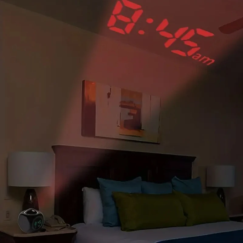 Multi-Function PROJECTION CHIME CLOCK ไฟ LED PROJECTION นาฬิกาปลุก Voice CHIME CLOCK นาฬิกาฉายภาพดิจิตอล