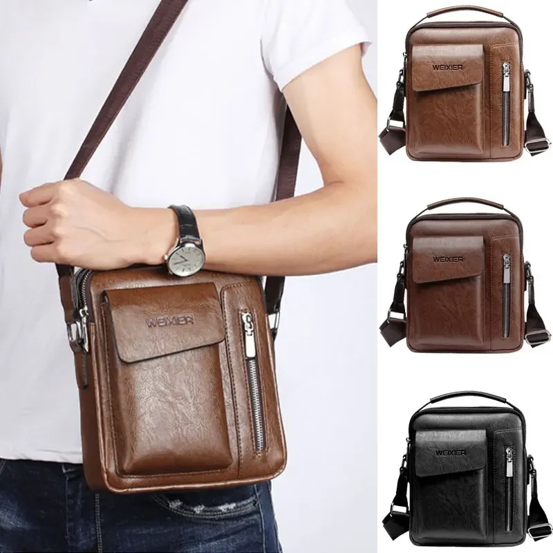 Casual Männer Schulter Tasche Vintage Umhängetaschen Männlichen Tasche PU Leder Handtasche Kapazität Männer Messenger Taschen Tote Tasche