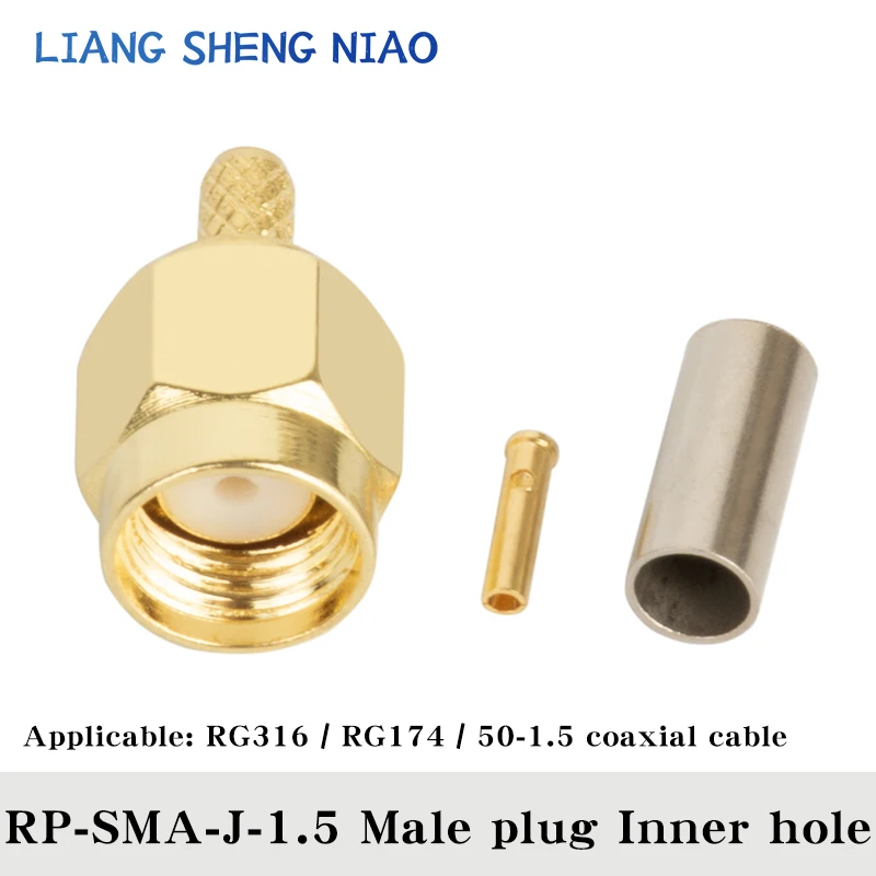 10ชิ้นแจ็คตัวเมียแบบ SMA ตัวผู้/ขั้วต่อ RF สายเคเบิ้ลสำหรับ RG174 LMR100 RG316อะแดปเตอร์ชุบทอง