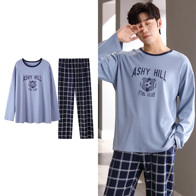 Deer Druck Elegante Pyjamas Set für Mann Herbst Winter Mode Neue Weiche Baumwolle Herren Loungewear Bequeme Nachtwäsche für Jungen