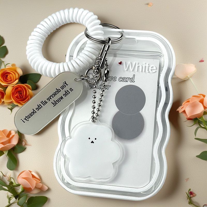 Ins Transparent Student Card Holder; Meal Card School Spring Pendant Keychain