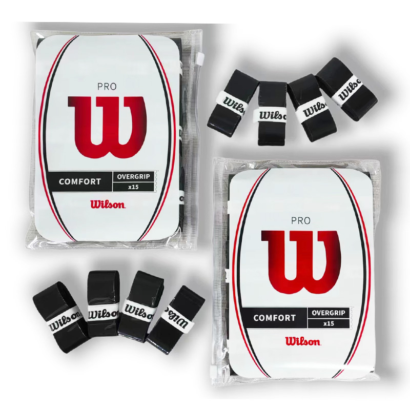 15 Pcs Original Wilson ไม้เทนนิส Overgrip ลื่นพาเดล Grips เทนนิส Racquet เทปดูดซับเหงื่อ Grip เทนนิสอุปกรณ์เสริม
